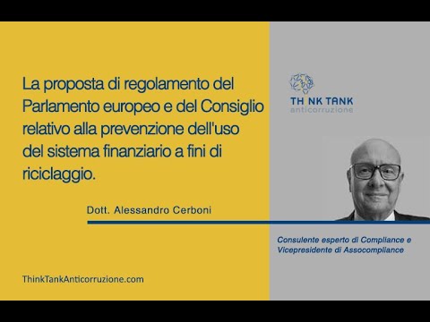 Alessandro Cerboni “Prevenzione dell’uso del sistema finanziario a fini di riciclaggio”